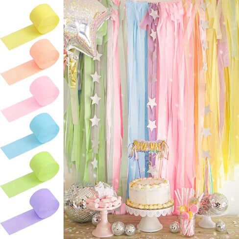 Crepe Paper Streamers 6 Rolls Black Gold Sliver Streamers for Graduation Prom Party Birthday Baby Shower Wedding Gender Reveal New Year Party Decorations DIY Crafts in Kuwait