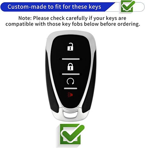 for Chevy Key Fob Cover with Keychain Fit for Chevy Volt EV EUV Bolt Spark Traverse Trailblazer LT Trax Sonic Equinox Smart Key Shell (Silver-Black) in Saudi Arabia
