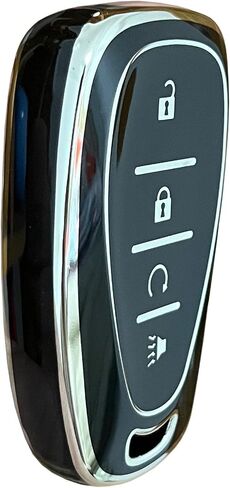for Chevy Key Fob Cover with Keychain Fit for Chevy Volt EV EUV Bolt Spark Traverse Trailblazer LT Trax Sonic Equinox Smart Key Shell (Silver-Black) in Saudi Arabia