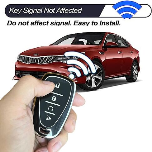 for Chevy Key Fob Cover with Keychain Fit for Chevy Volt EV EUV Bolt Spark Traverse Trailblazer LT Trax Sonic Equinox Smart Key Shell (Silver-Black) in Saudi Arabia