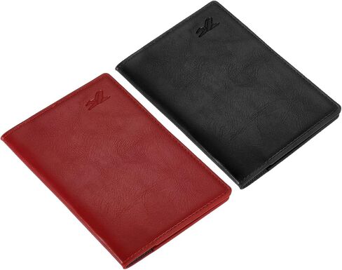 MECCANIXITY Passport Holder Cover L5.5'' x W3.9 PU Leather for Personal Travel and Business Trip, Orange/Brown Pack of 2 in Saudi Arabia
