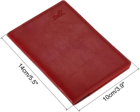 MECCANIXITY Passport Holder Cover L5.5'' x W3.9 PU Leather for Personal Travel and Business Trip, Orange/Brown Pack of 2 in Saudi Arabia