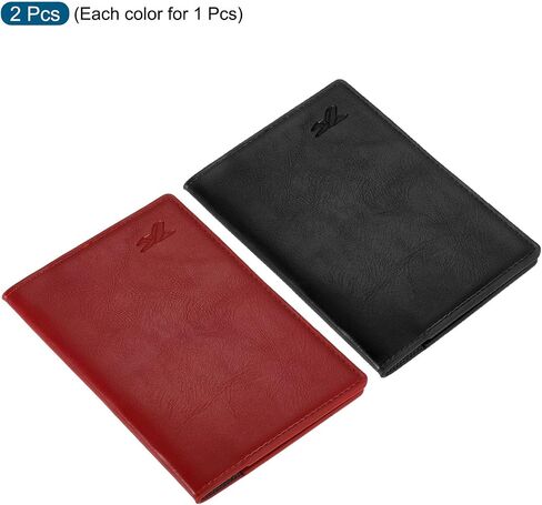 MECCANIXITY Passport Holder Cover L5.5'' x W3.9 PU Leather for Personal Travel and Business Trip, Orange/Brown Pack of 2 in Saudi Arabia