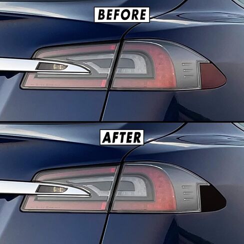 SlickMod PreCut Vinyl Smoke Tint for 2012-2021 Tesla Model S Tail Light & Reflector (1. Full Taillight, 20% Dark Smoke) in Saudi Arabia