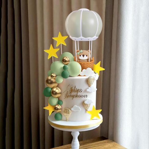 JeVenis Pink Bear Cake Decoration Bear Cake Topper Hot Air Balloons Cake Decoration Birthday Cake Decoration in Saudi Arabia