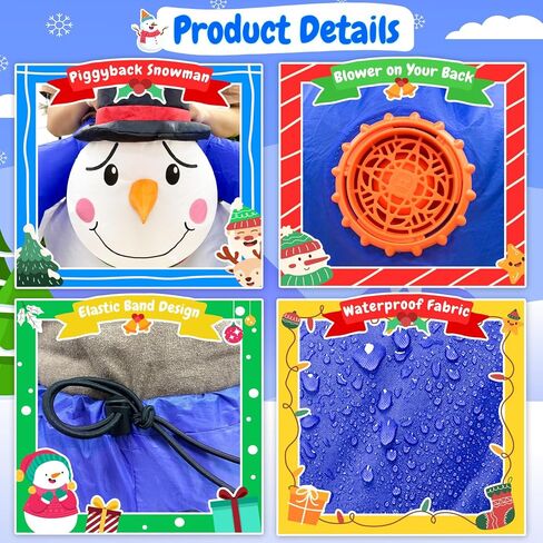 AerWo Inflatable Christmas Costume Adult, Funny Inflatable Snowman Costume with Built-in Blower for Men Women One Size Fits Most, Riding Blow Up Christmas Costume for Christmas Cosplay Inflatable Suit in Kuwait