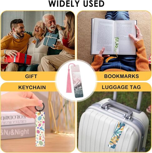 Sublimation Bookmarks Blank 30 Pcs Aluminum Metal Bookmark Bulk DIY Heat Transfer Bookmarks 4.72 X 1.26 Inch with Hole and Colorful Tassels for Crafts Personalized Blank Bookmarks to Decorate in Saudi Arabia