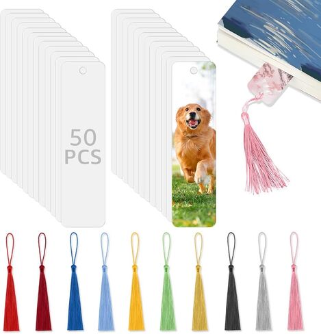 Sublimation Bookmarks Blank 30 Pcs Aluminum Metal Bookmark Bulk DIY Heat Transfer Bookmarks 4.72 X 1.26 Inch with Hole and Colorful Tassels for Crafts Personalized Blank Bookmarks to Decorate in Saudi Arabia