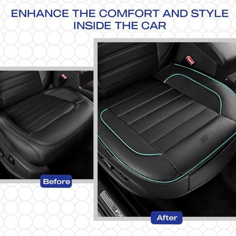 Skechers Car Seat Cover,Memory Foam Luxury Faux Leather Front Bottom Seat Cushion Cover,Universal Anti-Slip and Wrap Around The Bottom with Storage Bags,Suitable for Most Vehicles-1 Piece,Mint in Saudi Arabia
