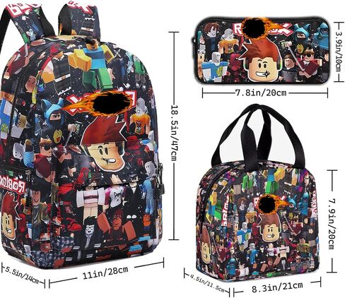 18.5 Inch Backpack Set Cartoon 3D Printing Travel Backpack Full Print Bag in Saudi Arabia