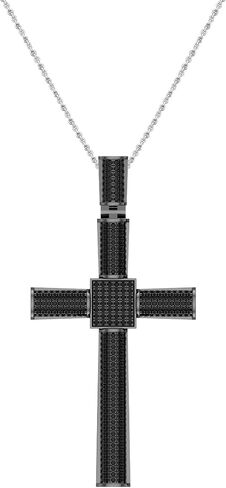 Dazzlingrock Collection 0.75 Carat (ctw) Round Black Diamond Hip Hop Men's Cross Pendant 3/4 CT in Saudi Arabia