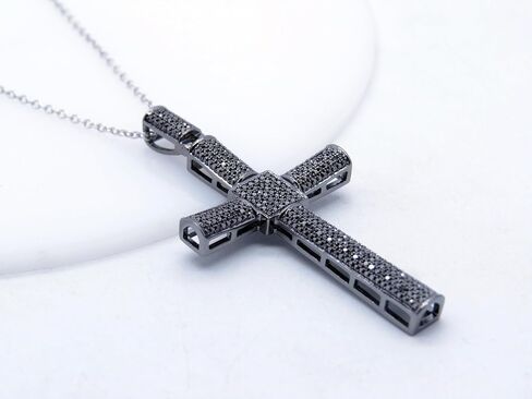 Dazzlingrock Collection 0.75 Carat (ctw) Round Black Diamond Hip Hop Men's Cross Pendant 3/4 CT in Saudi Arabia