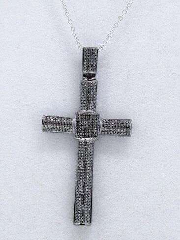 Dazzlingrock Collection 0.75 Carat (ctw) Round Black Diamond Hip Hop Men's Cross Pendant 3/4 CT in Saudi Arabia