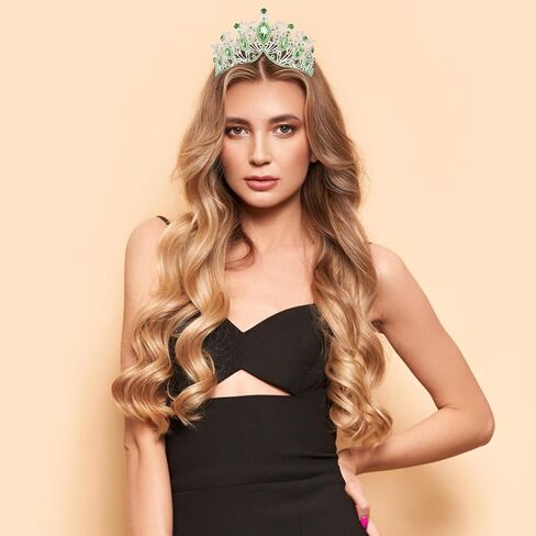 VELSCRUN Green Crystal Birthday Tiara Crowns for Women Girls Elegant Princess Crown Headband Birthday Girls Sash Happy Birthday Princess Party Decorations Birthday Cake Topper Hair Accessories in Saudi Arabia