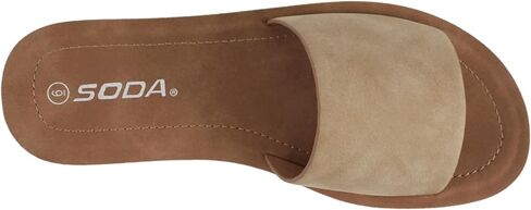 Soda Shoes Efron-S Women Flip Flops Basic Plain Slippers Slip On Sandals Slides Casual Peep Toe Beach in Saudi Arabia