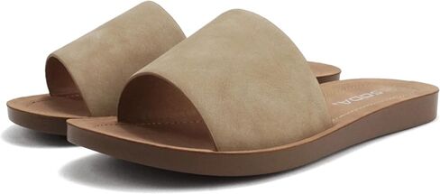 Soda Shoes Efron-S Women Flip Flops Basic Plain Slippers Slip On Sandals Slides Casual Peep Toe Beach in Saudi Arabia