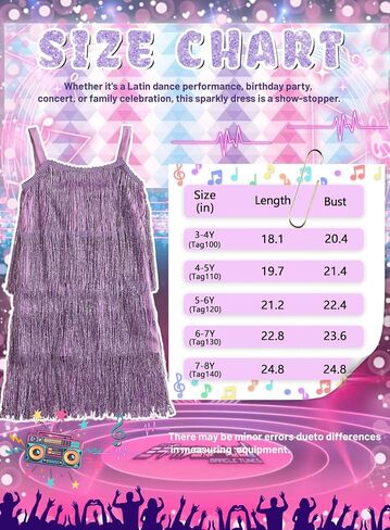 Little Kids Girls Sequin Fringe Dress - Sparkly Tassel Sleeveless Zip Back Party Latin Dance Wear Concert Outfits in Saudi Arabia
