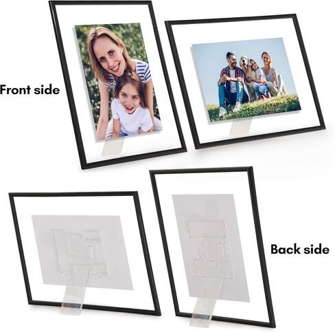 إطار صورة عائم من Americanflat مقاس 16 × 20 مع زجاج مقاوم للكسر - يناسب الصور مقاس 11 × 14 أو إطار صور أصغر حجمًا - مجموعة Fusion Float - إطار عائم لعرض الحائط - أسود in Kuwait