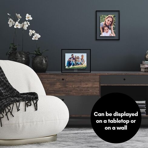 إطار صورة عائم من Americanflat مقاس 16 × 20 مع زجاج مقاوم للكسر - يناسب الصور مقاس 11 × 14 أو إطار صور أصغر حجمًا - مجموعة Fusion Float - إطار عائم لعرض الحائط - أسود in Kuwait