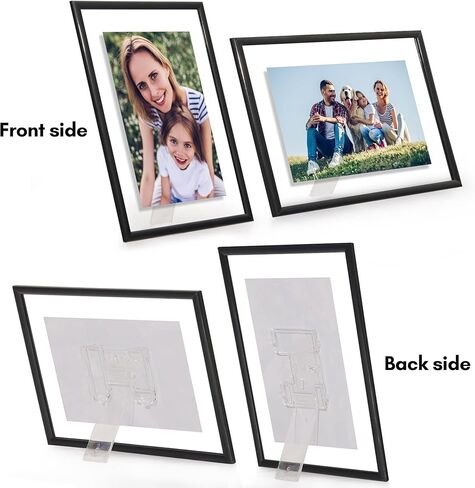 إطار صورة عائم من Americanflat مقاس 16 × 20 مع زجاج مقاوم للكسر - يناسب الصور مقاس 11 × 14 أو إطار صور أصغر حجمًا - مجموعة Fusion Float - إطار عائم لعرض الحائط - أسود in Kuwait