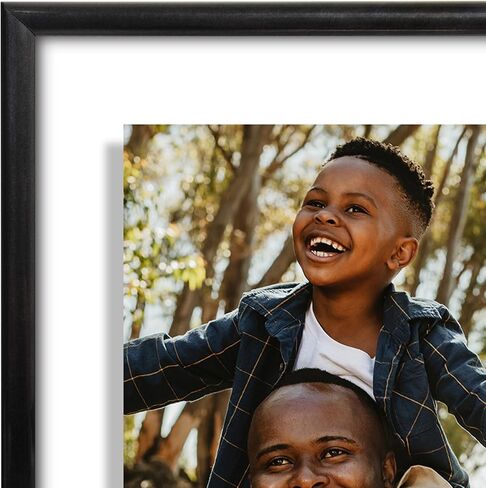 إطار صورة عائم من Americanflat مقاس 16 × 20 مع زجاج مقاوم للكسر - يناسب الصور مقاس 11 × 14 أو إطار صور أصغر حجمًا - مجموعة Fusion Float - إطار عائم لعرض الحائط - أسود in Kuwait