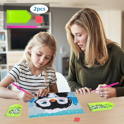 AGGKKY Diamond Art Kits for Kids with Wooden Frame DIY Arts and Crafts for Kids Ages 8-12 Easy Gem Art Kits for Kids & Adult Beginners Home Wall Decor in Saudi Arabia