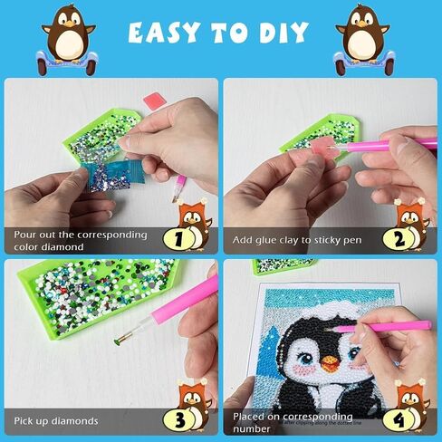 AGGKKY Diamond Art Kits for Kids with Wooden Frame DIY Arts and Crafts for Kids Ages 8-12 Easy Gem Art Kits for Kids & Adult Beginners Home Wall Decor in Saudi Arabia