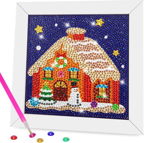 AGGKKY Diamond Art Kits for Kids with Wooden Frame DIY Arts and Crafts for Kids Ages 8-12 Easy Gem Art Kits for Kids & Adult Beginners Home Wall Decor in Saudi Arabia