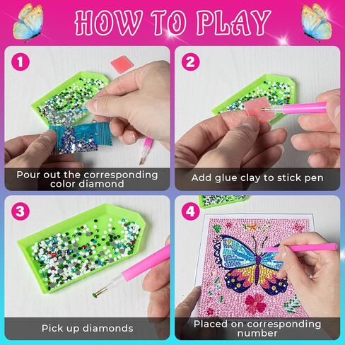 AGGKKY Diamond Art Kits for Kids with Wooden Frame DIY Arts and Crafts for Kids Ages 8-12 Easy Gem Art Kits for Kids & Adult Beginners Home Wall Decor in Saudi Arabia