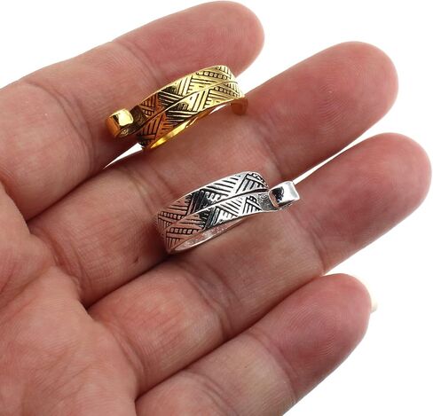 FDXGYH 2 Pcs Adjustable Crochet Loop Ring Metal Finger Holder Yarn Guide Open Knitting Thimbles Finger Rings for DIY Knitting Crafts(Gold + Silver) in Saudi Arabia