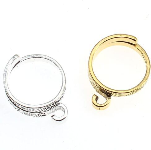 FDXGYH 2 Pcs Adjustable Crochet Loop Ring Metal Finger Holder Yarn Guide Open Knitting Thimbles Finger Rings for DIY Knitting Crafts(Gold + Silver) in Saudi Arabia