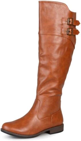 جورني كوليكشن حذاء برقبة طويلة حتى الركبة بمقاس عادي وعريض بطول يصل الى الركبة in Kuwait