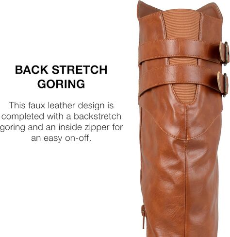 جورني كوليكشن حذاء برقبة طويلة حتى الركبة بمقاس عادي وعريض بطول يصل الى الركبة in Kuwait