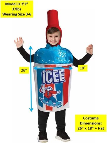 فستان تنكري من Rasta Imposta Icee باللون الأزرق، أزياء تنكرية للأطفال من Slurpee Slushy Slush Puppie Halloween، مقاس الطفل 3-6 in Saudi Arabia