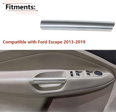 RLB-HILON Silver Left Interior Door Armrest Handle Trim Compatible with Ford Escape 2013 2014 2015 2016 2017 2018 2019 Year, for CJ5Z7822621BA in Saudi Arabia