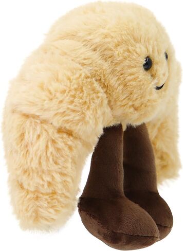 لعبة كرواسون قطيفة رائعة مقاس 9 بوصات - وسادة خبز كرواسون مبتسمة لطيفة، قطيفة طعام حيوانات محشوة ناعمة ومضحكة لأعياد ميلاد الأطفال (كرواسون) in Kuwait