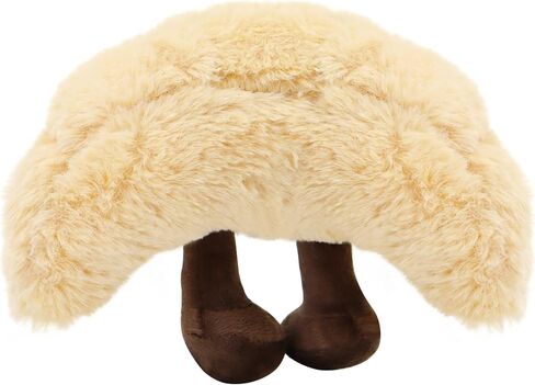 لعبة كرواسون قطيفة رائعة مقاس 9 بوصات - وسادة خبز كرواسون مبتسمة لطيفة، قطيفة طعام حيوانات محشوة ناعمة ومضحكة لأعياد ميلاد الأطفال (كرواسون) in Kuwait