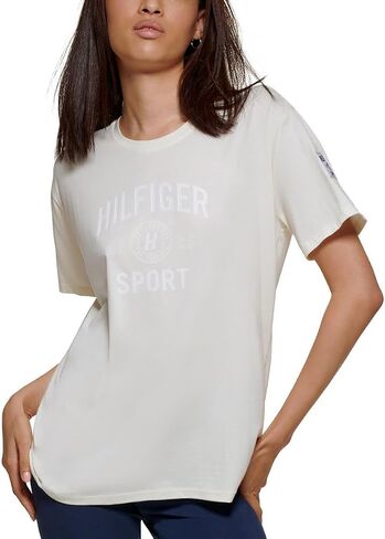 Tommy Hilfiger Sport Womens Fitness Workout Shirts & Tops Ivory M in Saudi Arabia