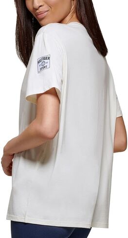 Tommy Hilfiger Sport Womens Fitness Workout Shirts & Tops Ivory M in Saudi Arabia