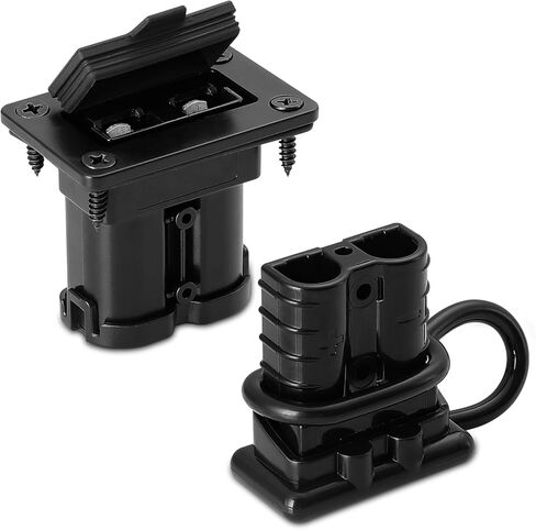 بطارية مقاومة للماء بقدرة 50 أمبير، توصيل سريع مع لوحة تثبيت مقاومة للماء، قابس قياس 6-8، طقم لوحة مجوفة مثبتة على السقف للسيارة والونش والمقطورة (أحمر رمادي أسود) (رمادي) in Kuwait