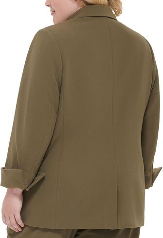 Calvin Klein Womens Plus Cuffed Notch Collar Open-Front Blazer Green 24W in Kuwait