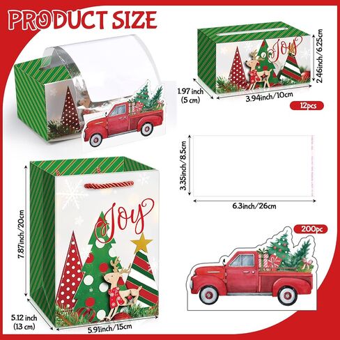 Blosssound 12 Set Christmas Money Box for Cash Gift Pull Christmas Money Dispenser and Gift Bag Set Christmas Cash Gift Boxes with Card and Transparent Bags for Xmas Holiday Party Favors in Saudi Arabia
