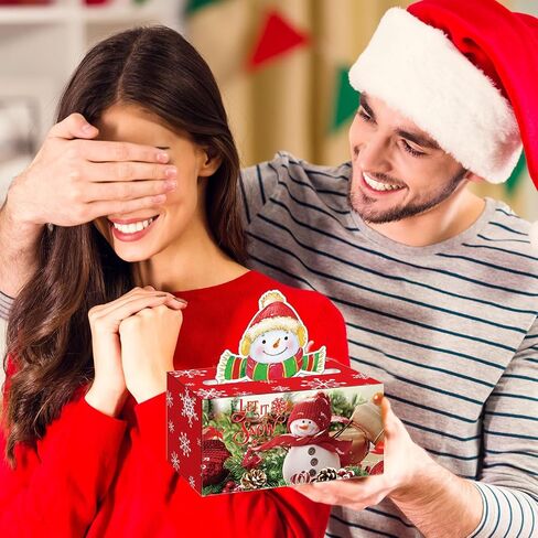 Blosssound 12 Set Christmas Money Box for Cash Gift Pull Christmas Money Dispenser and Gift Bag Set Christmas Cash Gift Boxes with Card and Transparent Bags for Xmas Holiday Party Favors in Saudi Arabia