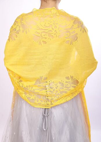 JWICOS Shawl Wraps for Women Floral Lace Tassel Scarf Shawl for Party Wedding Evening Dresses in Saudi Arabia