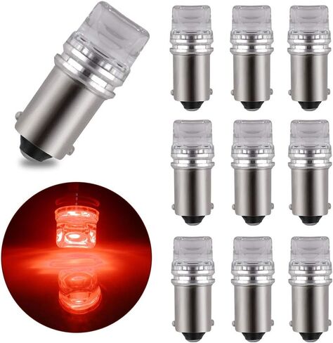 EverBright BA9S 1895 Led Bulb,53 57 T4W 64111 BA9 Bayonet LED Interior Exterior Light For Car Map Dome Trunk Width Light 2835 3SMD 12V,Red (Pack of 10) in Saudi Arabia