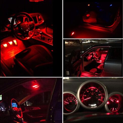 EverBright BA9S 1895 Led Bulb,53 57 T4W 64111 BA9 Bayonet LED Interior Exterior Light For Car Map Dome Trunk Width Light 2835 3SMD 12V,Red (Pack of 10) in Saudi Arabia