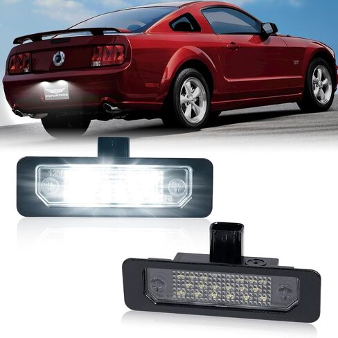 LED License Plate Lights Rear Tag Lamps Assembly Smoked Lens Compatible with 2010-2014 Ford Mustang 2006-2012 Fusion 2010-2019 Taurus, 2009-2016 Lincoln LED Tag Lights 2PCS in Kuwait