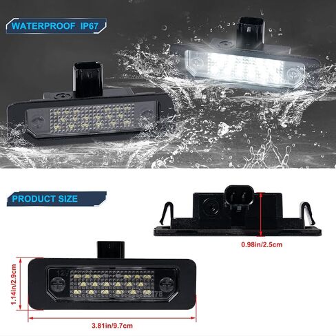 LED License Plate Lights Rear Tag Lamps Assembly Smoked Lens Compatible with 2010-2014 Ford Mustang 2006-2012 Fusion 2010-2019 Taurus, 2009-2016 Lincoln LED Tag Lights 2PCS in Kuwait