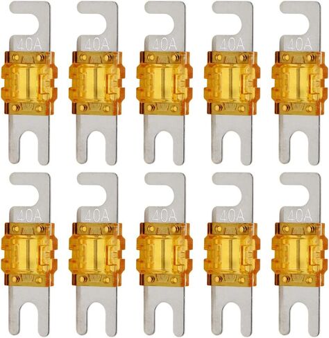ZOOKOTO 10 Pack MANL ANL Fuse 20A 30A 40A 50A 60A 80A 100A 150A Mini ANL Fuse Silver (40A) in Kuwait