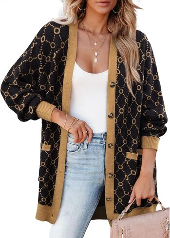 Bebonnie Women's Cozy Knit Long Sleeve Open Front Buttons Cardigan Sweater Outerwears Coats with Pocket in Saudi Arabia